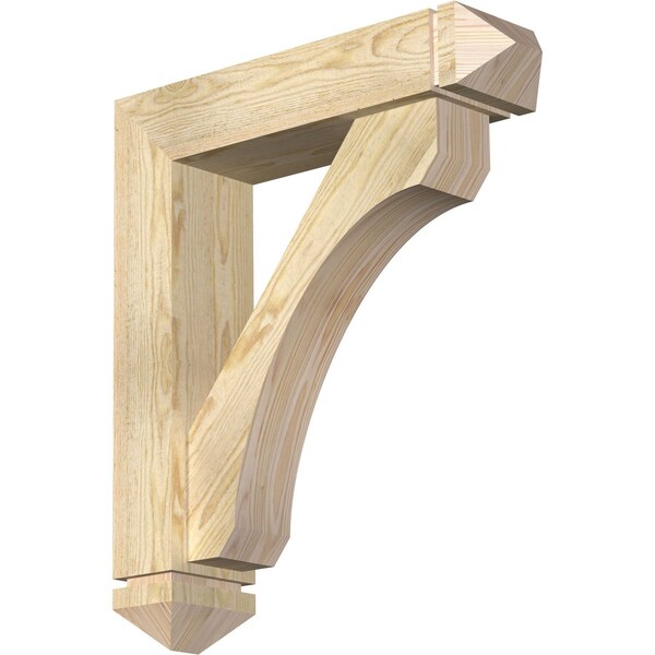 Ekena Millwork Legacy Arts and Crafts Rough Sawn Bracket w/ Offset Brace, Douglas Fir, 6"W x 24"D x 28"H BKT0604X24X28LEC03RDF - main